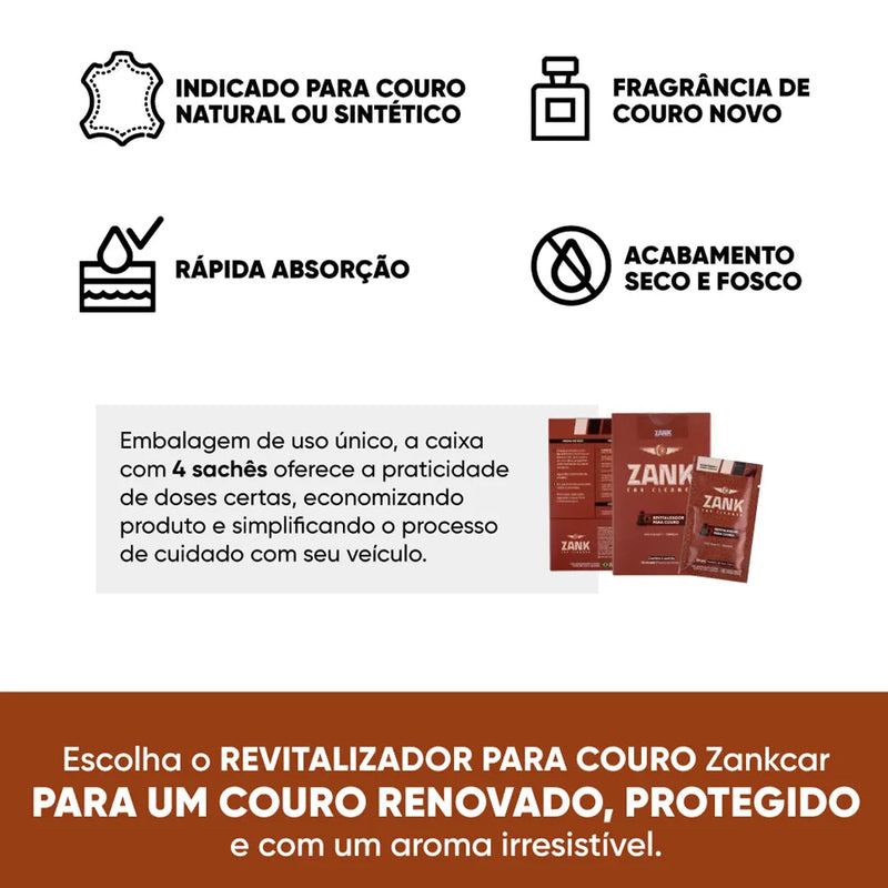 Kit 3 Revitalizador Para Couro C/ 4 Sachês