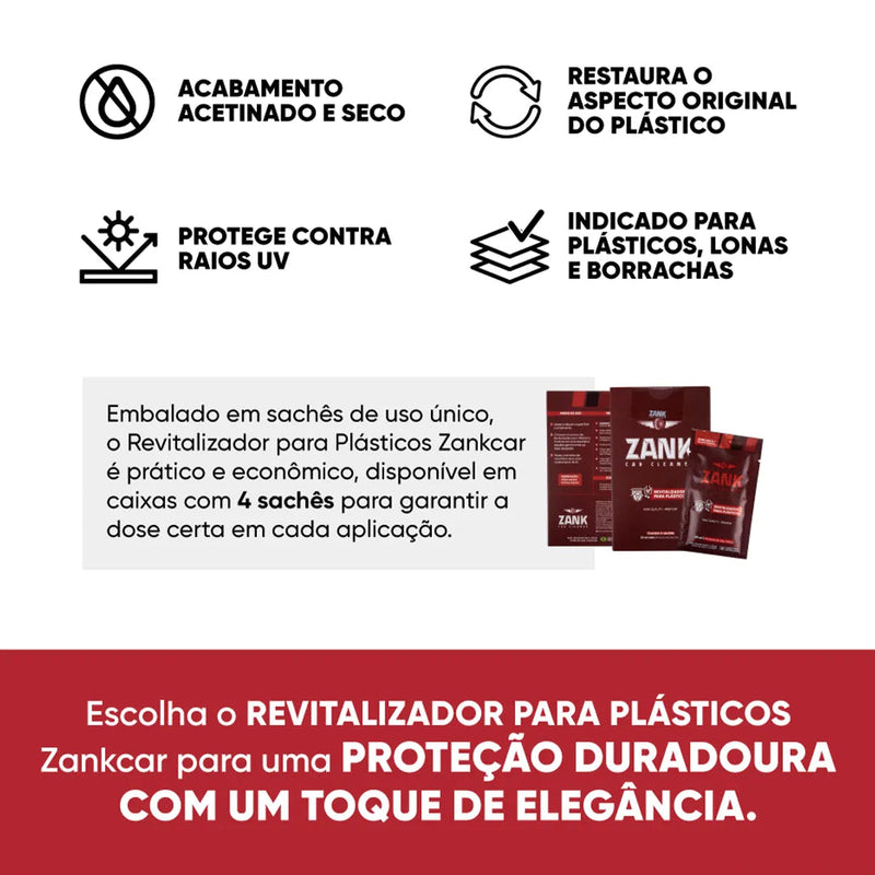 Kit 3 Revitalizador Para Plásticos C/ 4 Sachês